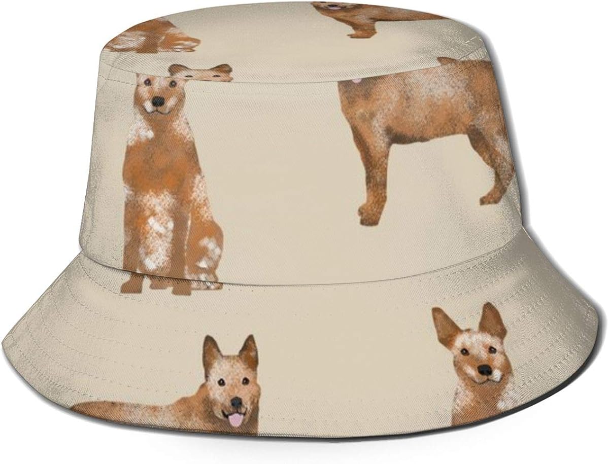 MeiyaDesign Unisex Bucket Hat,Australian Cattle Dog Red Heeler Simple