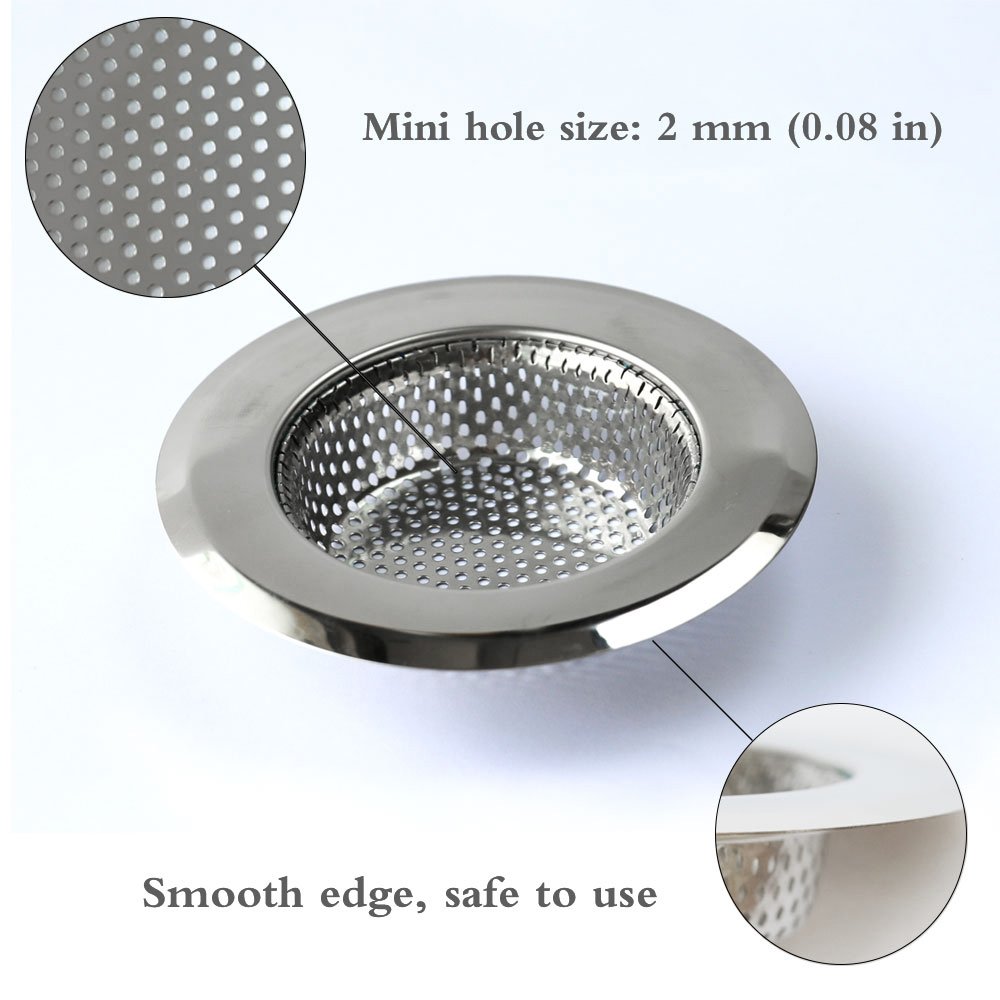 Supmaker Stainless Steel Kitchen Sink Strainer Plughole Filter Sink Plug Waste Stopper Pack of 2