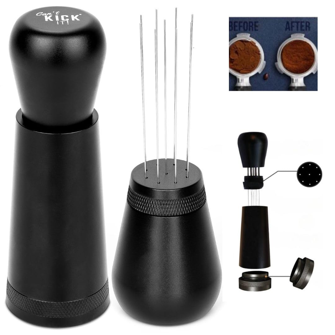 WDT Tool Espresso. Screw Off Base-Easy Clean. Includes Coffee preperation Book. 9X.4mm 9X.25mm Needles, Aluminium Matt Black. WDT Tool Espresso Distribution Tool Coffee Wdt Tool