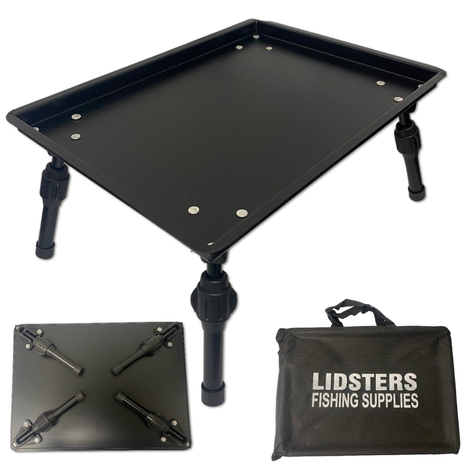 New Alloy Aluminium Metal Fishing Bivvy Bait Table Carp Coarse Tackle Lidsters