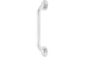 Medline Knurled Chrome 12” Grab Bar for Shower & Bathtub, Independence & Ease of Movement — for Elderly, Handicapped or Seniors, 300 lb. Capacity, 1 Bar