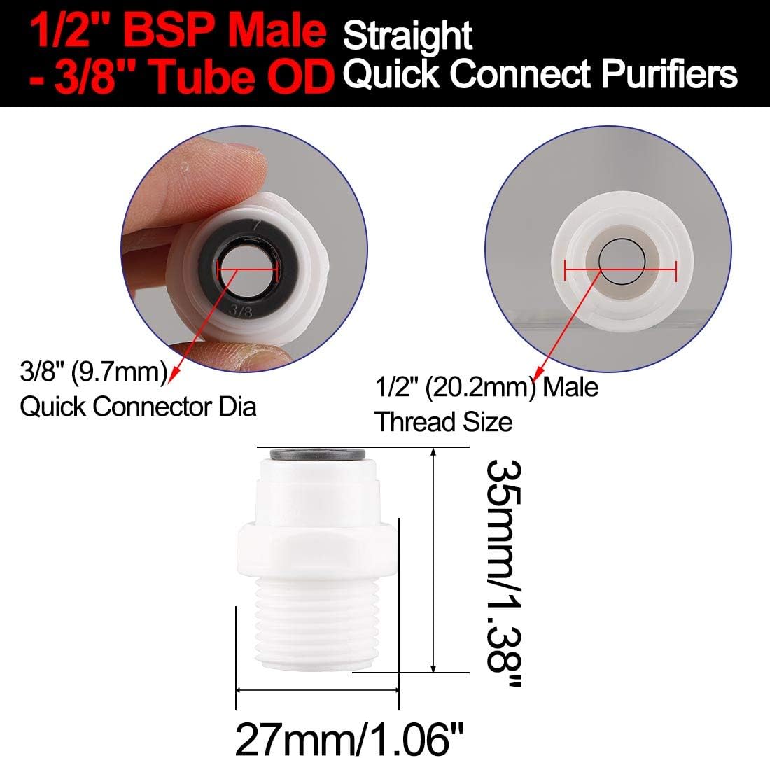 sourcing map 1/2 Inch BSP Male - Image 3