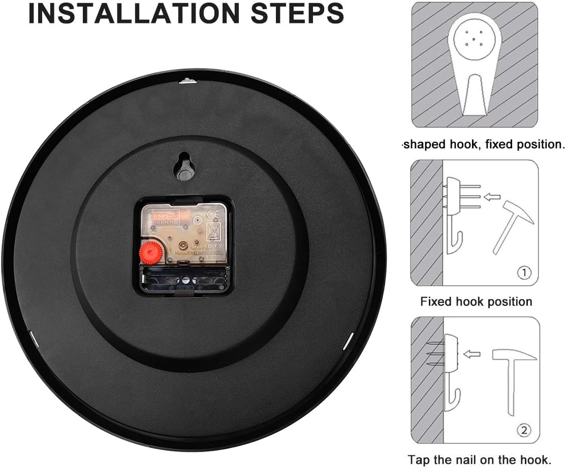 2 Pack Silent Non Ticking Quartz Wall Clock by Hippih, Battery Operated 10 Inch Round Easy to Read for Home Office School Decor Clock: Home & Kitchen