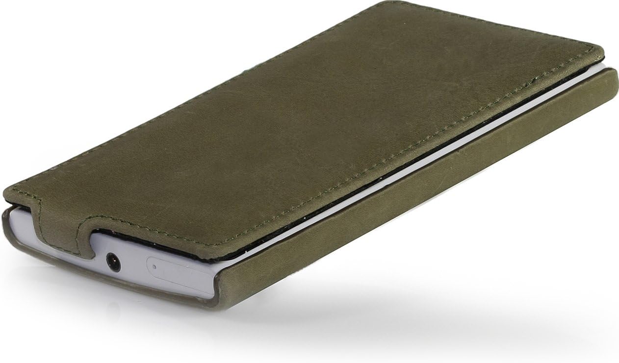 StilGut UltraSlim, Genuine Leather Case for Nokia Lumia 920, Old Style Lawn Green - Image 5