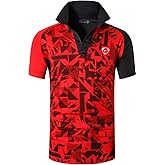 jeansian Men Sport Outdoor Quick Dry Short Sleeves Polo T-Shirt LSL279 Red M