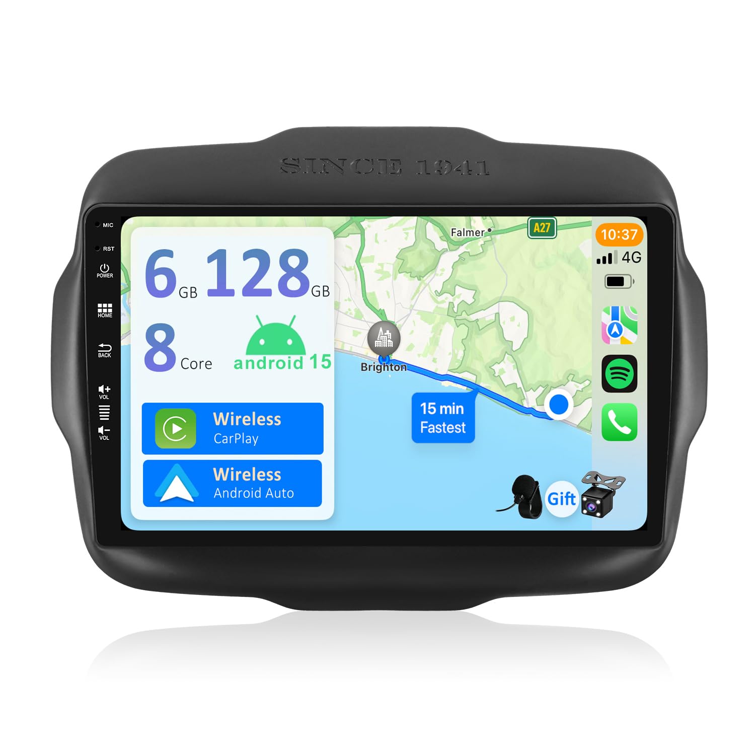 YUNTX [6GB+128GB] Android 14 2 Din Car Stereo Fit for Peugeot 308 (2007-2013)-[Built-in CarPlay/Android Auto/DSP/GPS]-IPS 2.5D 9”Touchscreen-Camera+MIC-DAB/360 Camera/Bluetooth 5.0/Mirror Link