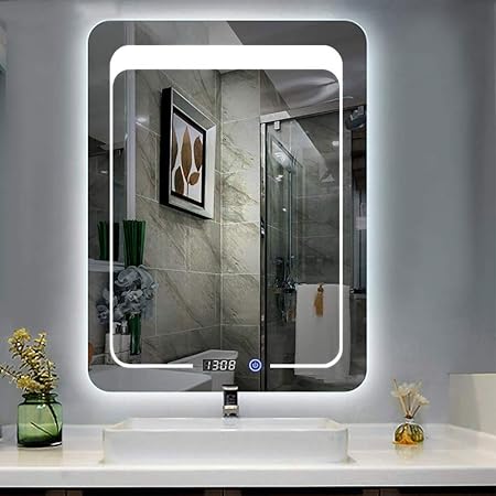 Bathroom Mirror Led Bathroom Lighting Wall Mirror Horizontal Vertical Vanity Mirror Touch Switch Time Defogging Decorative Mirror 60 80cm Amazon Co Uk Kitchen Home