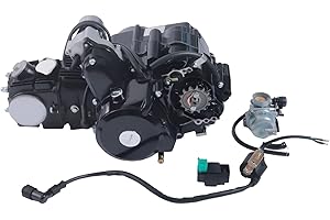 Futchoy 110cc 4 Speed Engine Motor Semi-automatic Manual clutch 110CC Complete Semi-automatic Engine Kit Electric Start with 3 Forward Gear and 1 Reverse for Hoonda CRF50 / CRF70/XR50