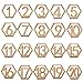ElekFX Table Numbers 20 Pack 1-20 Wedding Wooden Table Number with Base, Party Table Numbers Double Sided Design Table Holder for Wedding/Party Reception and Decoration (M)