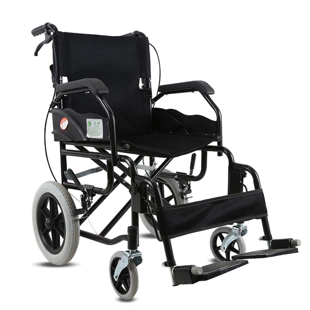 黒 色 黒 Feifei B07gvkfq9w 車いす折り畳み式ポータブル超軽量旅行高齢者の大人の車椅子 車いす 超爆安