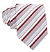 Scott Allan Collection Burgundy and Gray Necktie for Men - Jacquard Woven Striped Tie - Burgundy Red & Grey Wedding Ties