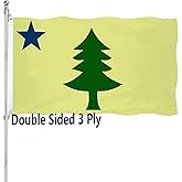 Original Maine State Flag 3x5ft Double Sided Outdoor 1901-1909 Original Maine Flag Heavy Duty Vivid Colors State Flags 3 Ply with Durable Canvas Header and Brass Grommets
