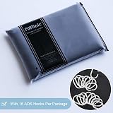 Furlinic Black Shower Curtain Extra Wide 244x200cm Waterproof 16 Hooks view 7