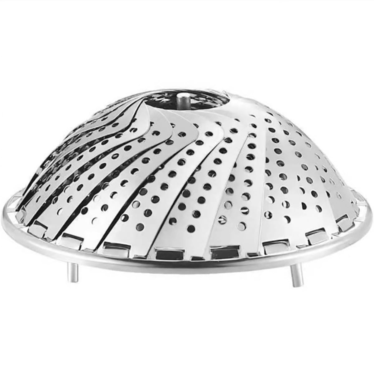 MiHerom Steamer Basket,Folding Steamer Insert,Stainless Steel Vegetable Steamer for Veggie Fish Eggs Seafood Cooking,Expandable to Fit in Pots