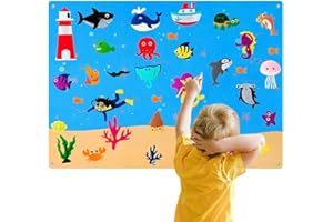 SHAPEAZY Sea Animals Felt Story Board Set,Preschool Educational Flannel Play Mat,Ocean Creatures Interactive Early Learning and Storytelling Kit Wall Hanging Gift for Toddlers Boys Girls (Marine Life)