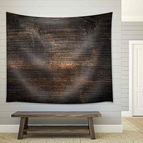 Old Black Painted Wood Background - Fabric Wall Tapestry Home Decor - 51x60 inches