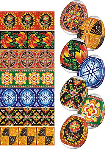 Lot of 2 x 7 Easter Egg Decoration Thermo Heat Shrink Sleeve Wraps Pysanka for 14 Easter Eggs