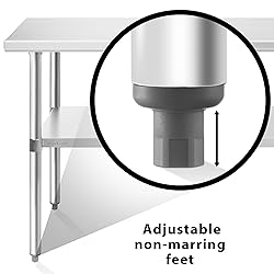 KUTLER Stainless Steel Table 30 x 60 Inches, NSF
