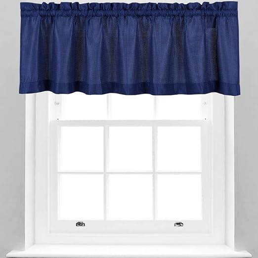 Amazon Com Valea Home Waffle Woven Textured Valance Curtains For