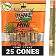 King Palm Mini Prerolled Cones - All Natural Preroll Palm Leaf Cone - Corn Husk Filter Tip - Organic Per Rolled Palm Leaf Wraps - 25 Cones per Pack - (1 Pack, 25 Cones, Pine Drip)