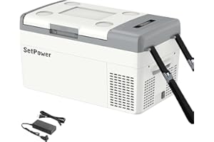 Setpower MC20 Electric Coolers for Vehicles AC/DC 12V Refrigerator, 20L/21QT Car Refrigerator Portable Freezer, Car Fridge Plug In Cooler for Truck RV SUV Van Travel Camping, White