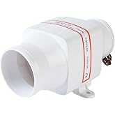 SEAFLO in-Line Marine Bilge Air Blowers- 12V, 3 or 4", 130-270 CFM Ultra-Quiet Operation 4 or 3 Inch for Yacht/Sailboat/Boat- ISO 8846, CE &amp; RoHs Certified - 4-Year Warranty