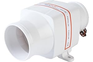 SEAFLO in-Line Marine Bilge Air Blowers- 12V, 3 or 4", 130-270 CFM Ultra-Quiet Operation 4 or 3 Inch for Yacht/Sailboat/Boat- ISO 8846, CE & RoHs Certified - 4-Year Warranty