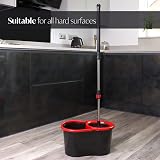 DIVCHI Microfiber Spin Mop and Bucket Set, Red/Gray, 45in Telescopic Handle view 6