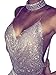 Simplee Apparel Women's Sexy Chain Halter Sleeveless Backless Metal Vest Sequin Crop Top (One Size, Silver Diamond)