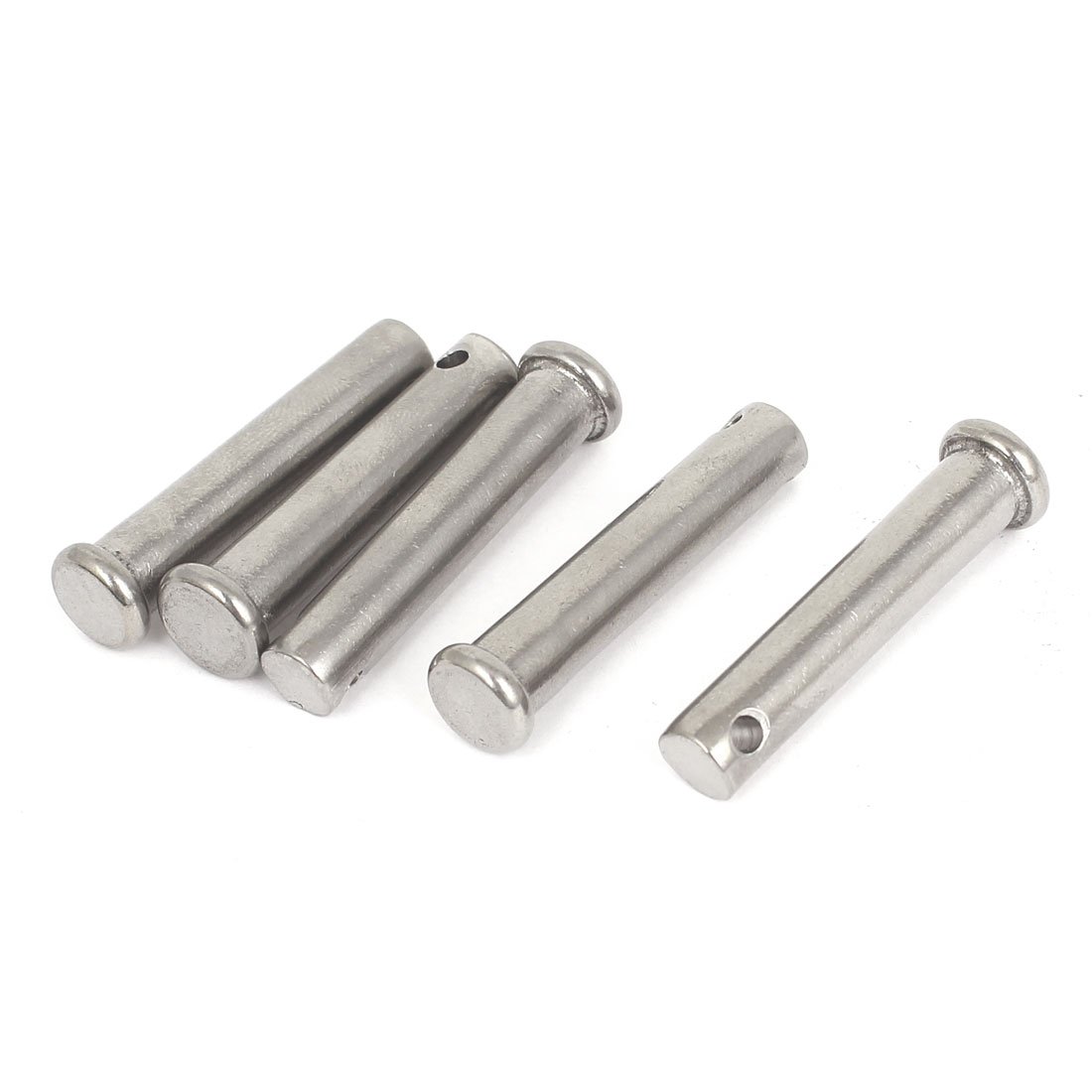 Sourcingmap M8 x 40mm Flat Head 304 Stainless Steel Round Clevis Pins 5 Pcs