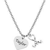 Personalized Field Hockey Necklace • Engraved Heart Charm with Stick Pendant • Stainless Steel Custom Jewelry Gift for Players, Teams & Coaches