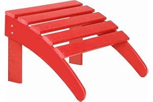 WO Home Furniture Adirondack Ottoman Outdoor Patio Footrest 13.5" Inch Folding Footstool for Outdoor Adirondack Chair (Red)