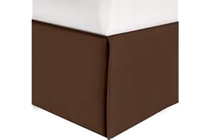 Elegant Comfort 1-Piece Solid Bed Skirt, 1500 Thread Count Egyptian Quality, Minimalist Design with a Modern Look- Easy Care, Wrinkle and Stain Resistant, Bedskirt, Twin, Java Brown