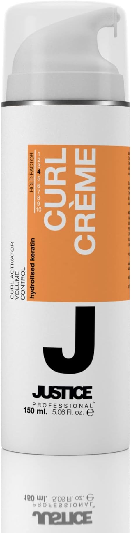 Curl Crème Medium Hold Styling Product Enhances Curly & Wavy Hair's Shine, Smoothness and Volume | Anti Frizz Protection with Keratin Complex for Men and Women/JUSTICE Professional 150ml 5oz