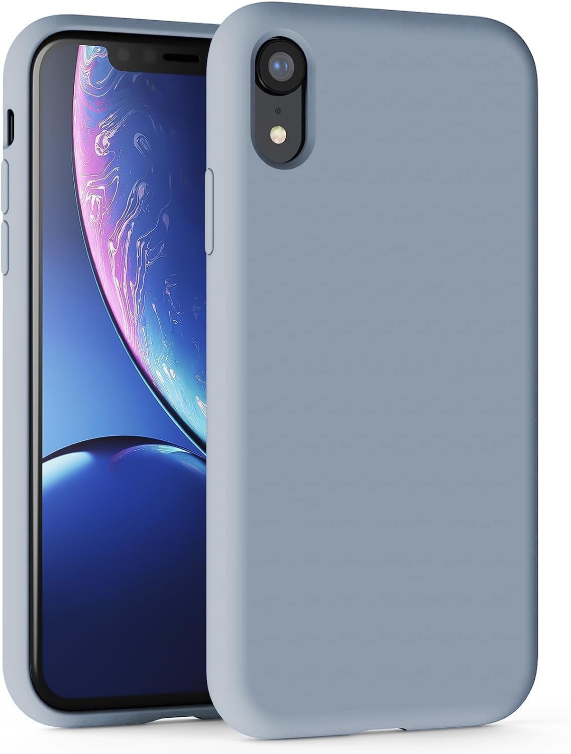 TAXXOE Silicone Case Suitable for iPhone XR Case Soft Ultra Slim Protective Shockproof Liquid Silicone Phone Case,Anti-Scratch Microfiber Lining，6.1 inch-Baby Blue — image 1