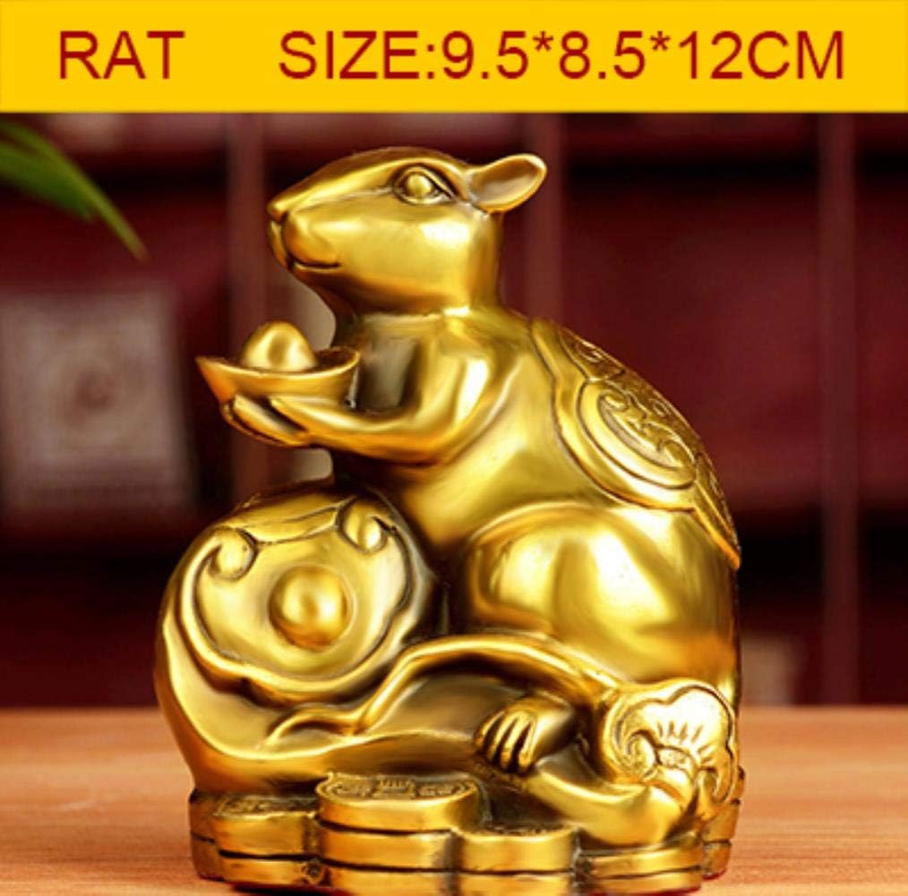 BAO FENGSHUI Handmade Chinese Zodiac Animals Sheep Dragon Tiger Dog Rabbit Horse Monkey Pig Rooster Snake Rat Ox Collectible Statue,RAT