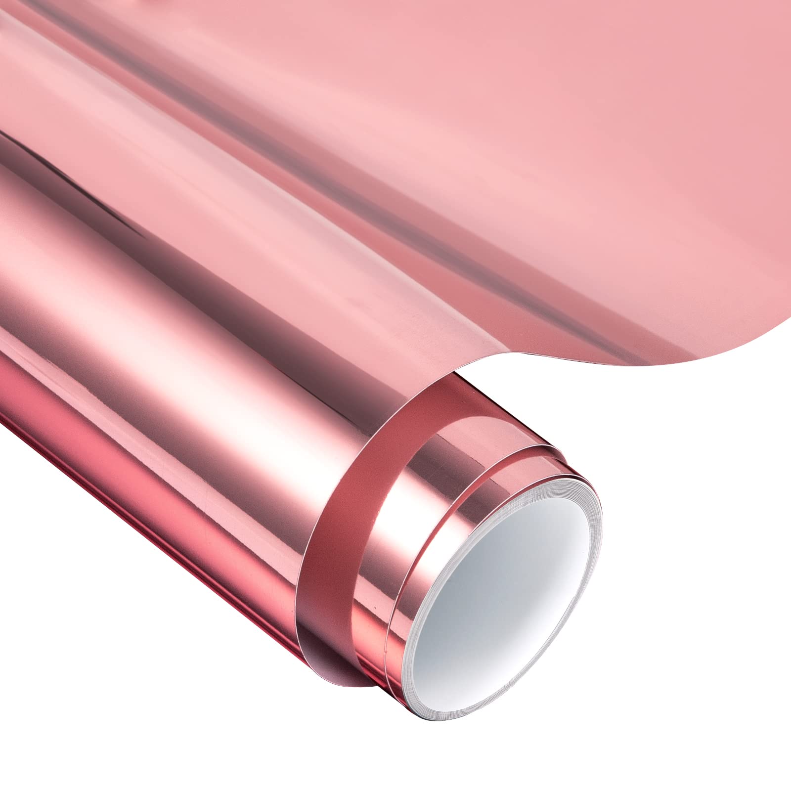 VINYL FROG Chrome Mirror Rose Gold Craft Vinyl – Glossy Adhesive Permanent Rolls 30.5x155cm – Works with All Cutters