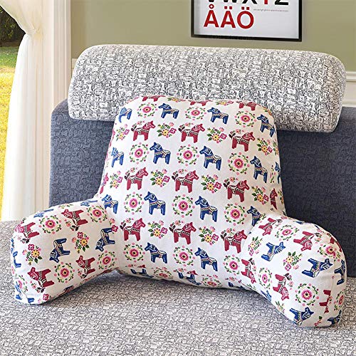 Ya-tube Comfortable Reading Backrest Pillow,Sitting Support Bed Pillow with Arms for Comfort While Reading & Relaxing Removable Microplush Washable for Adults, Teens and Kids
