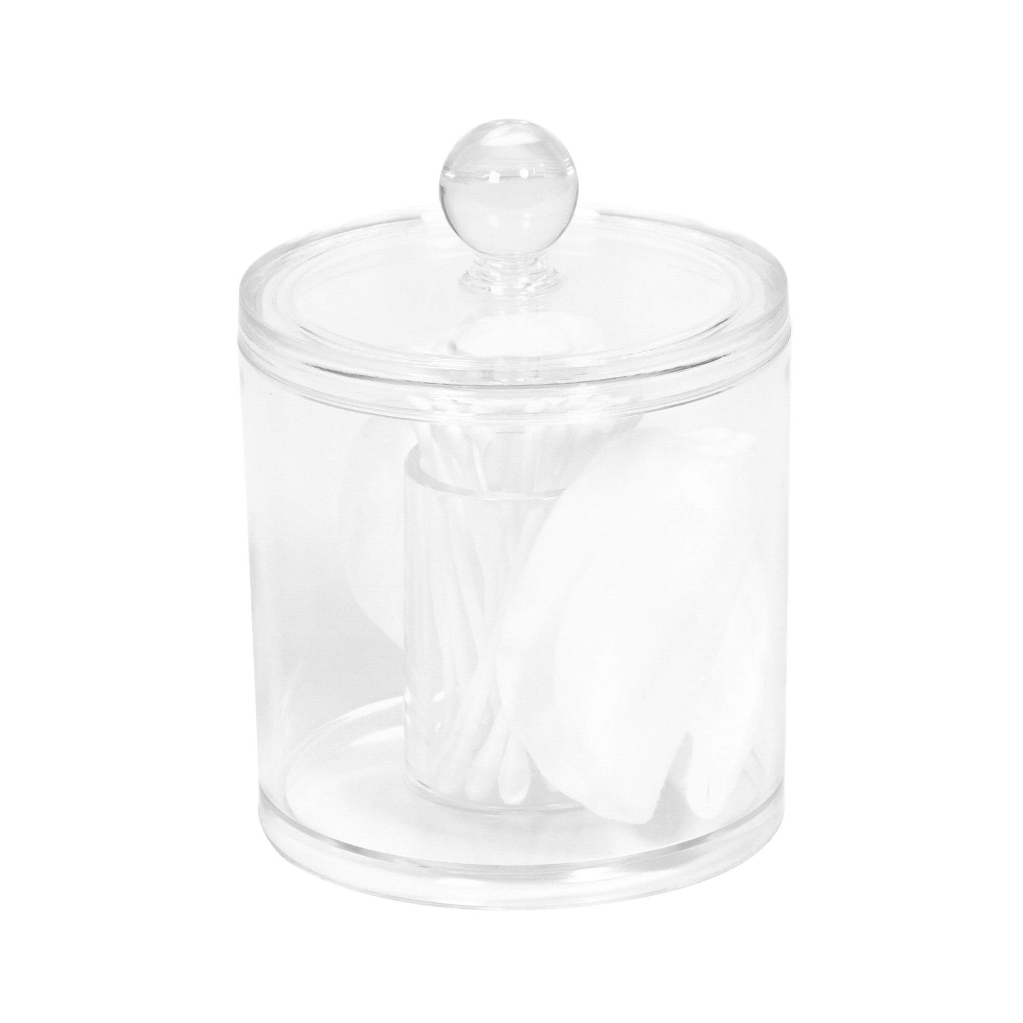 Compactor, Cotton Swab Box with Lid, Transparent, Dimensions: 9.7 x 12 cm, RAN5058