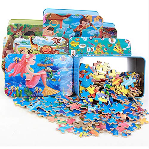 image for Aimeio 200 Pieces Wooden Mermaid Jigsaw Puzzle Kids Educational Puzzle