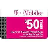 T-mobile $50 Prepaid Refill Card Monthly Plan / Pay As You Go No Annual Contract (Mail Delivery)