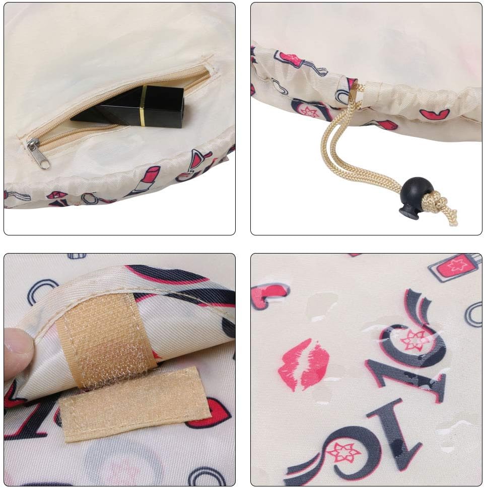 URAQT Makeup Bags for Women Lazy Drawstring Cosmetic Bags, Large Capacity Flat Toiletry Bags - Image 5