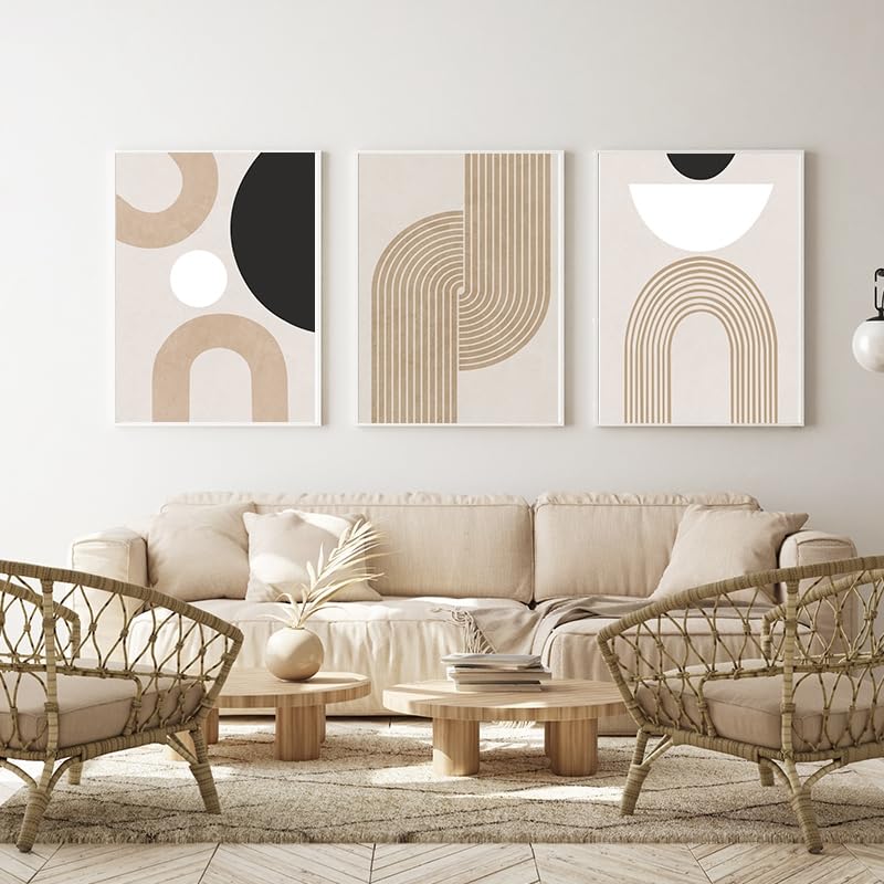 LPFNSF Modern Geometric Plant Decoration Poster, Artistic Abstract Decoration Painting, Printed Poster On The Background Wall Of The Bedroom, Living Room, Office, Frameless (A 6, 30x40cm*3)