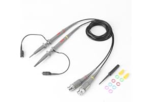 ZETILING Oscilloscope Probe, 2pcs Precision BNC Oscilloscope Probe Kit 100Mhz Scope Clip 1X/10X Switchable Test Cable
