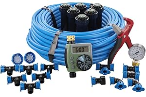 Orbit 50020 In-Ground Blu-Lock Tubing System and Digital Hose Faucet Timer, 1-Zone Sprinkler Kit, Blue, Black