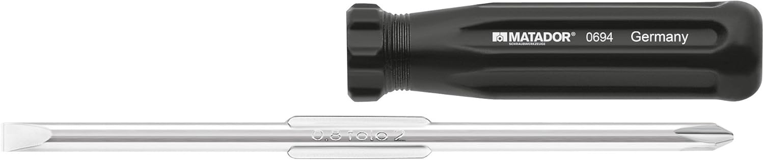 Matador 0694 0001 Eco Reversible Screw Driver 1.2 x 6 mm PH 2, Black