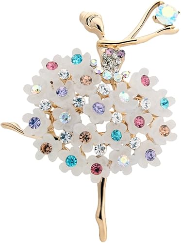 Amazon にじ 屋 バレリーナ ブローチ ジュエリー キラキラ 美しい お花 おしゃれ かわいい 飾り 贈り物 マルチカラー ブローチ 通販