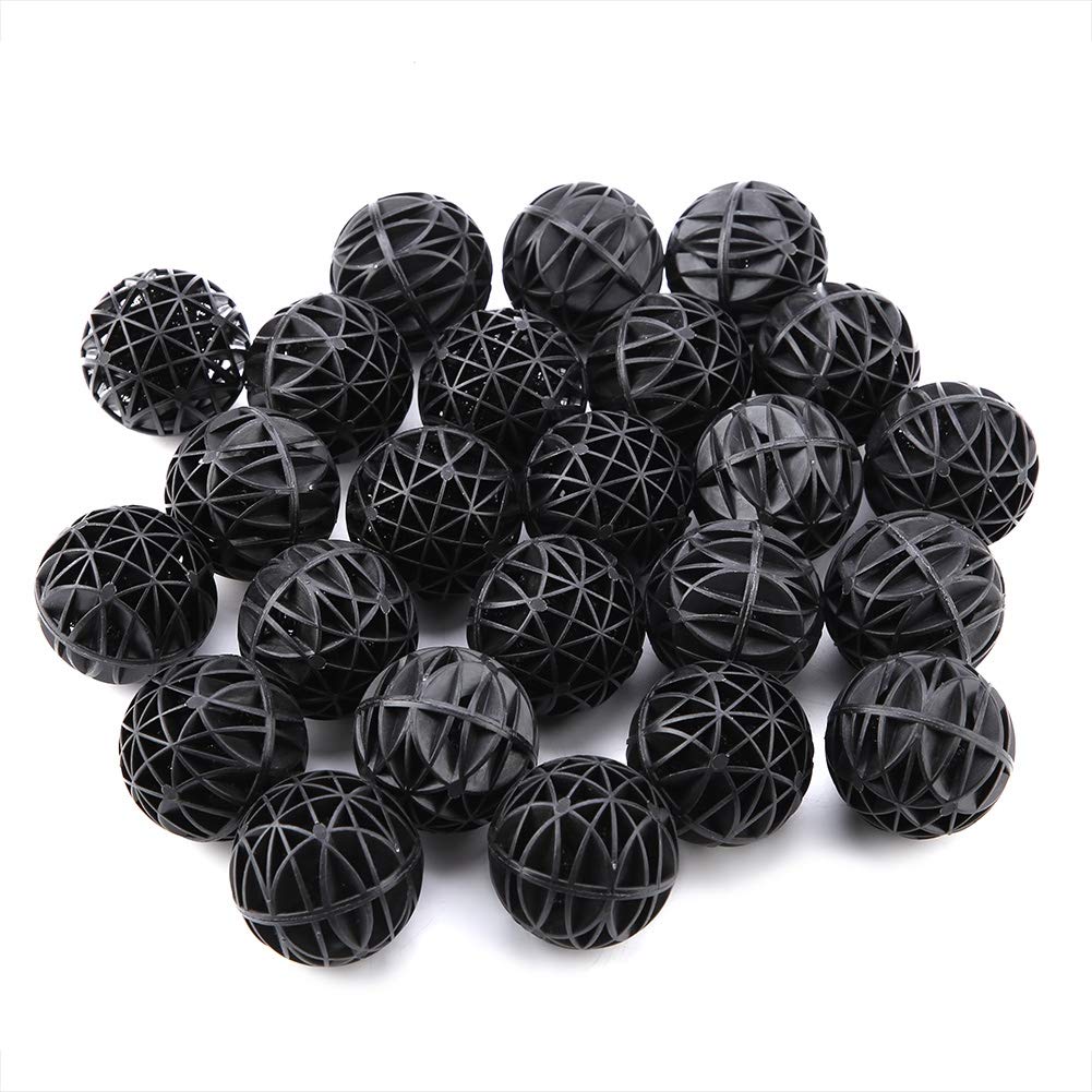 Aquarium Filter Material, 50Pcs Bio Balls Filter Media Fish Tank Biochemical Filter Material with Cotton for Fish Tank Pond(46mm)
