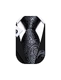 Barry.Wang Black Tie Pocket Suquare Set Cufflinks