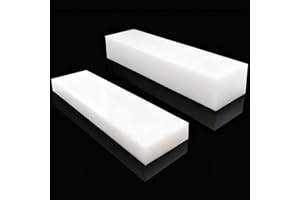 AHZEMEPINYO 2 Pack HDPE Plastic Block White Polyethylene Solid Plastic Block for DIY Projects Machining Prototyping Home Floor Improvement, 1" x 3" x 12" and 2" x 3" x 12"